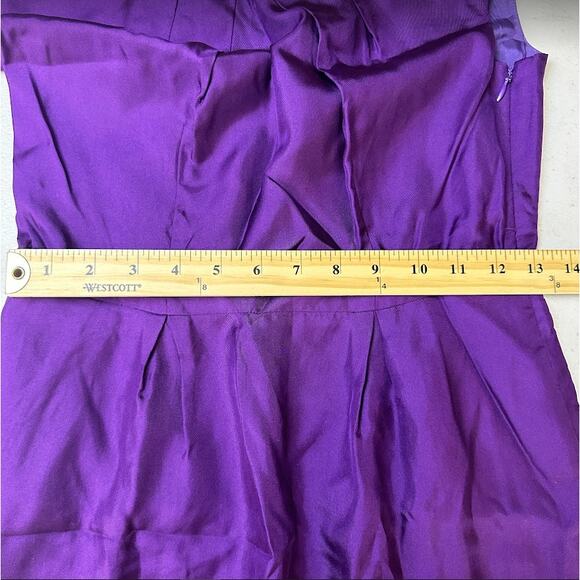 Banana Republic Purple Cap‎ Sleeves Side Zip 100% Silk Sheath Dress Size 0 - Picture 9 of 11